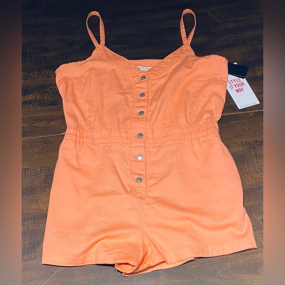 Denim jumper in soft orange - Picture 1 of 5